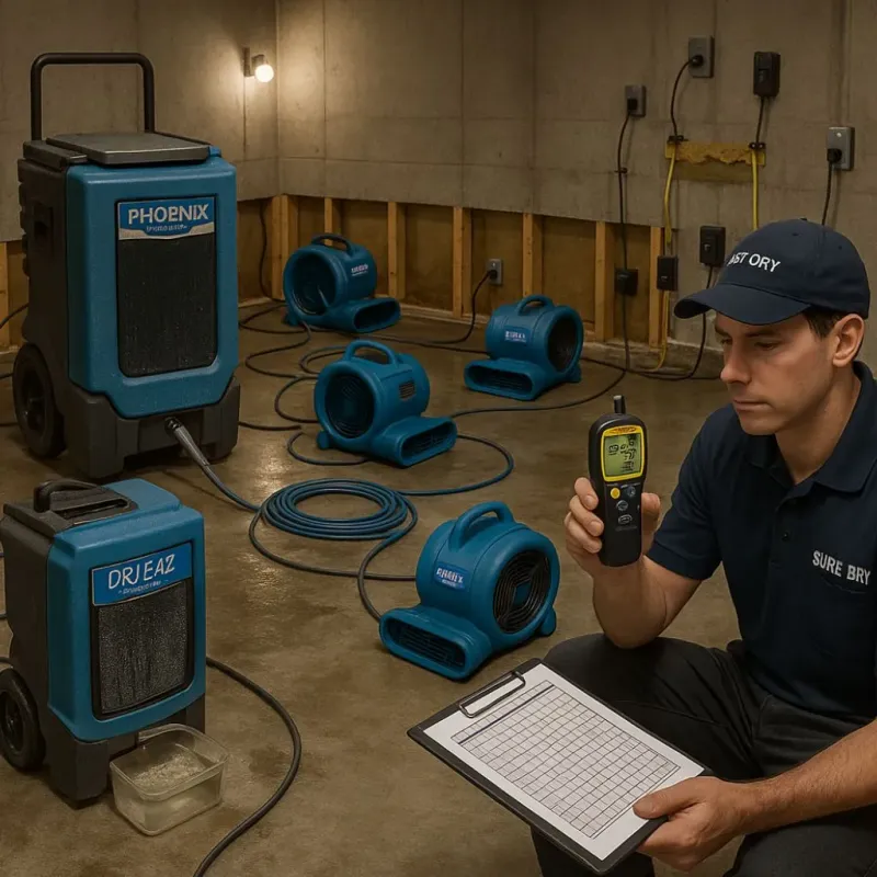 Structural Drying and Dehumidification process in Friendship, WI